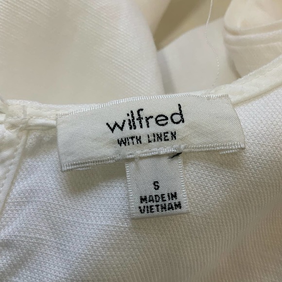 Wilfred White Linen Blend Trapeze Dress with Raw Hem Sleeveless sz S - Picture 9 of 9